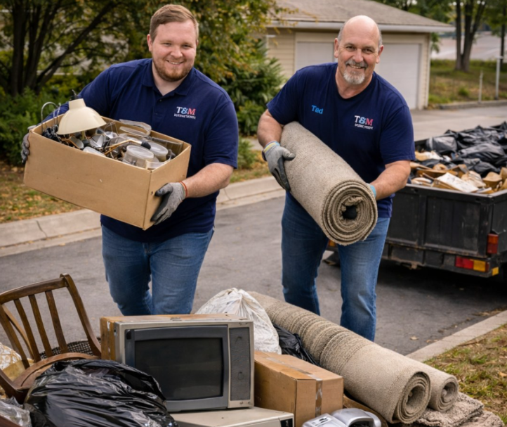 T&M Hauling father-son team providing professional junk removal services in Kern County.